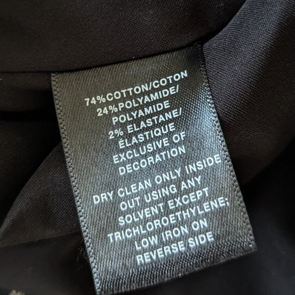 Lafayette 148 New York Blazer Jacket Leather Details Black White Size 2 - Picture 5 of 6